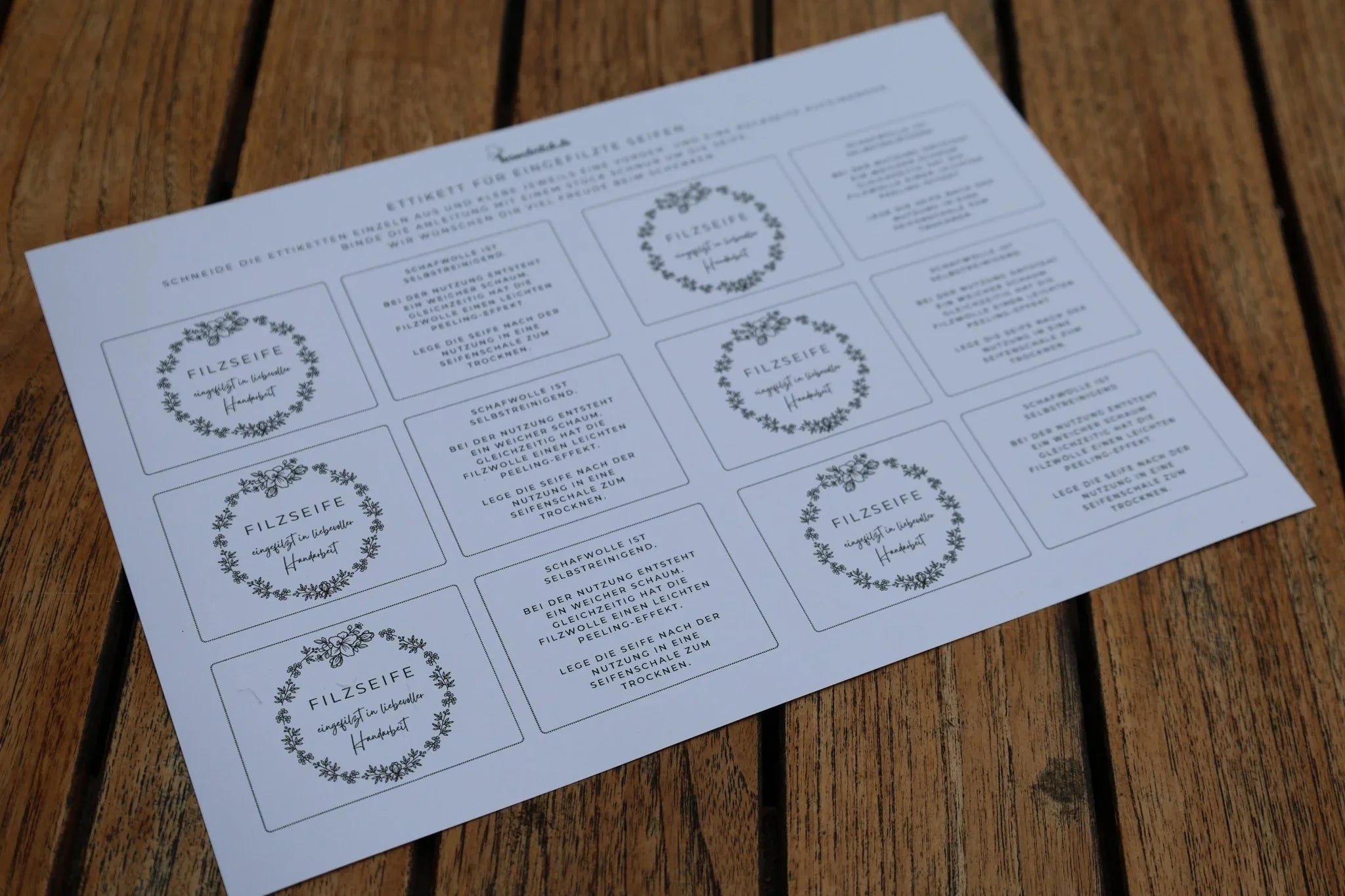 Etiketten für eingefilzte Seiten - PDF Download - besonderlich.de - diy geschenk
