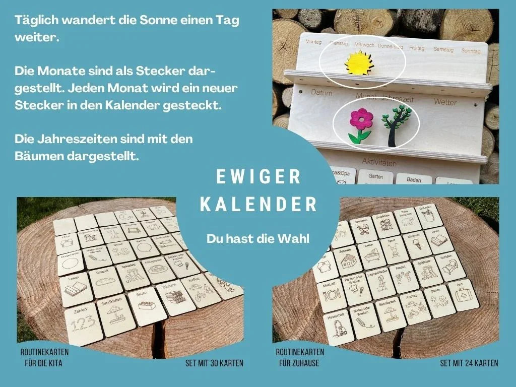 Ewiger Kalender mit Tagesablauf für Kinder - Vorteilsset - besonderlich.de - ewiger Kalender Kinder