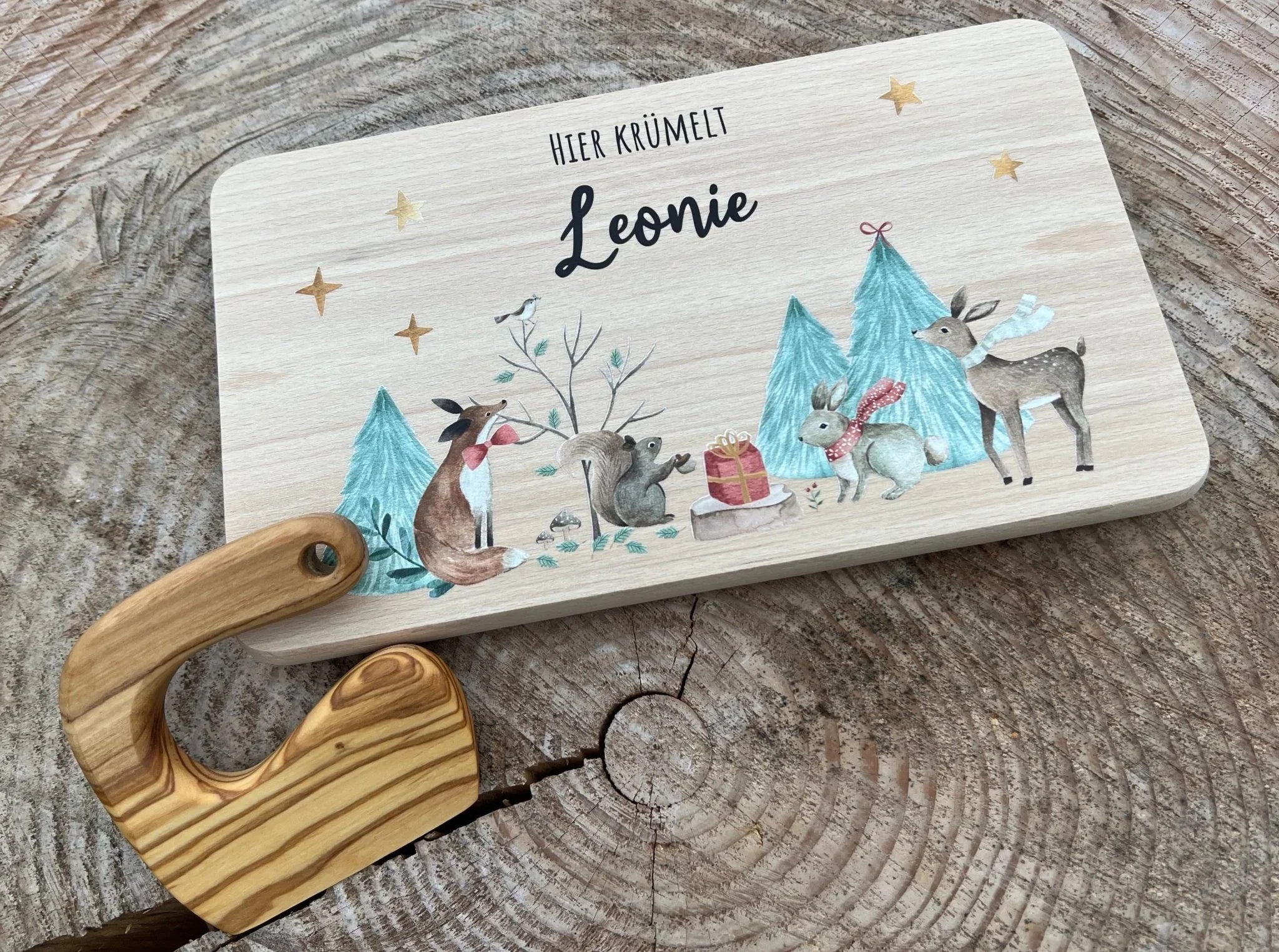 Frühstücksbrettchen Weihnachten im Wald 