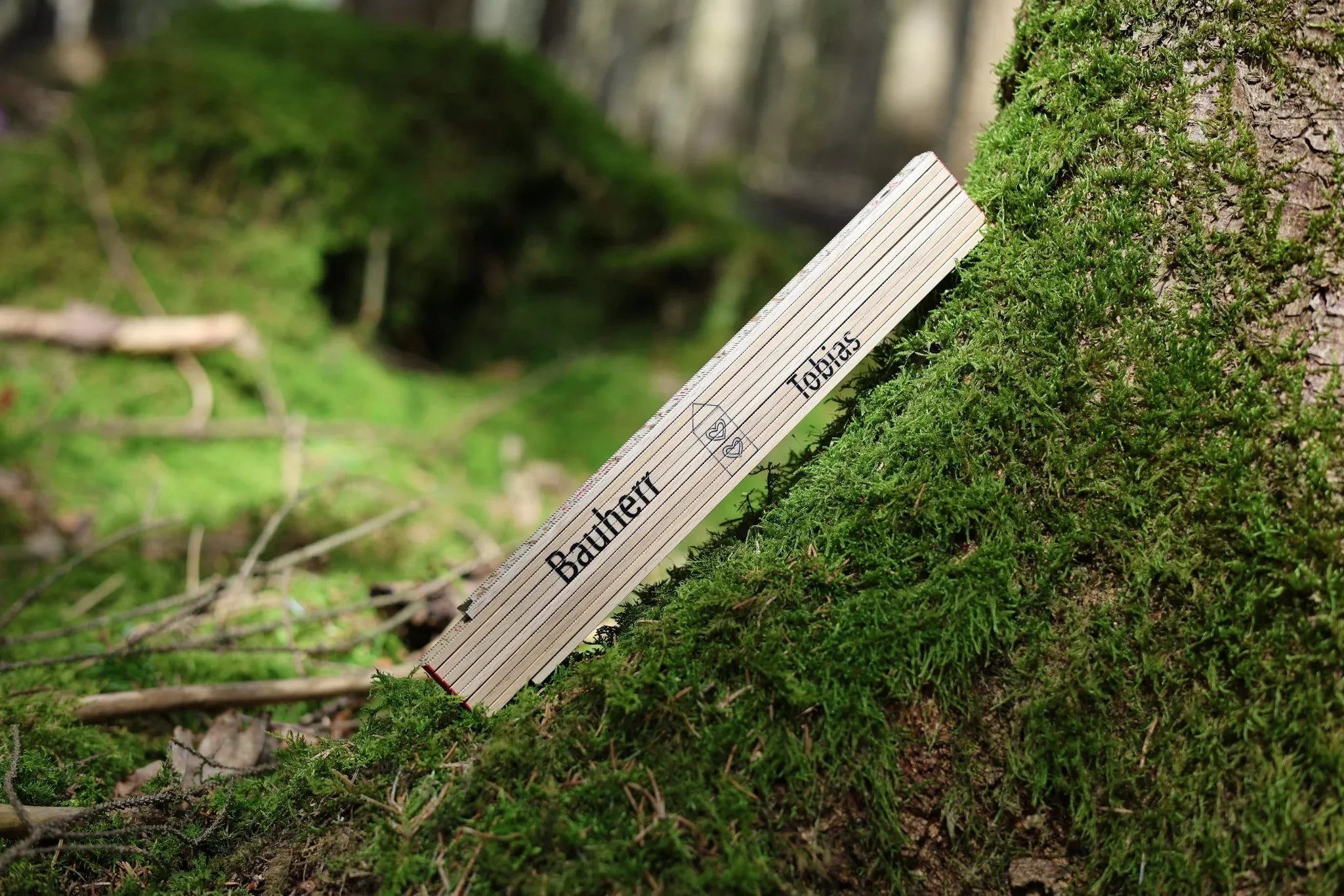 Zollstock für Bauherren personalisiert (Druck) - besonderlich.de - Einzugsgeschenk