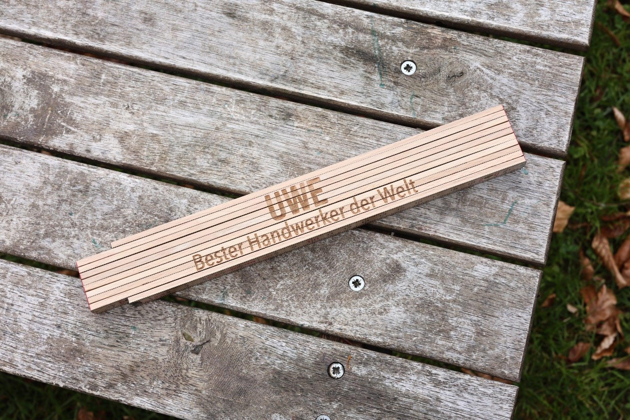 Zollstock für Handwerker personalisiert (Gravur) - besonderlich.de - Bester Handwerker