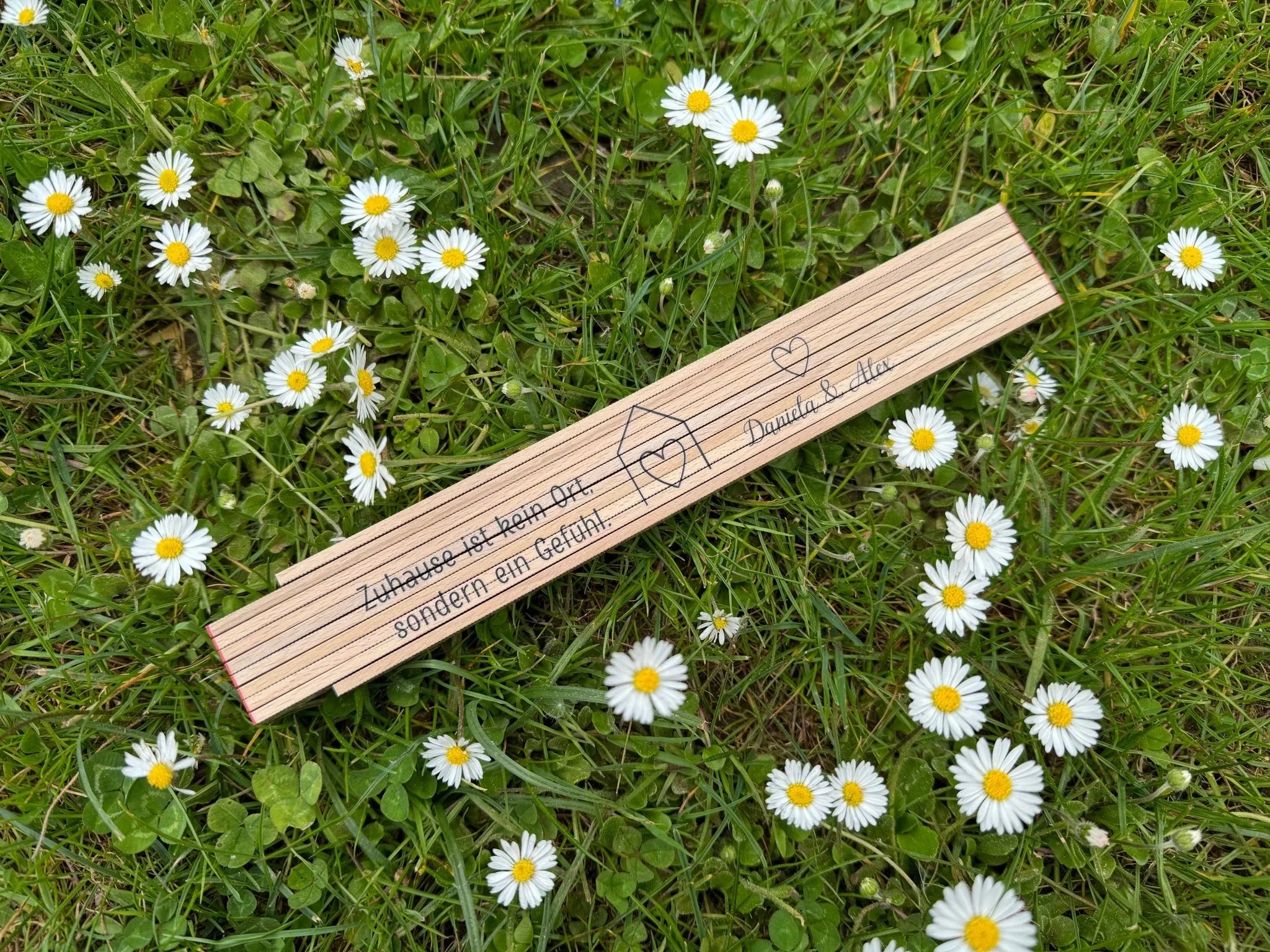 Zollstock Zuhause personalisiert (Druck) - besonderlich.de - Bauherrin