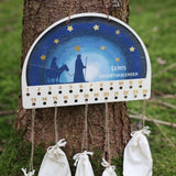 Adventskalender "Weg zur Krippe" blau - besonderlich.de - Adventskalender aus Holz