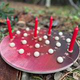 Adventsspirale mit Holzkugeln und Kerzen - besonderlich.de - Adventskalender alternative