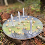 Adventsspirale mit Holzkugeln und Kerzen - besonderlich.de - Adventskalender alternative