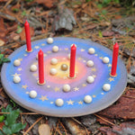 Adventsspirale mit Holzkugeln und Kerzen - besonderlich.de - Adventskalender alternative