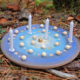 Adventsspirale mit Holzkugeln und Kerzen - besonderlich.de - Adventskalender alternative