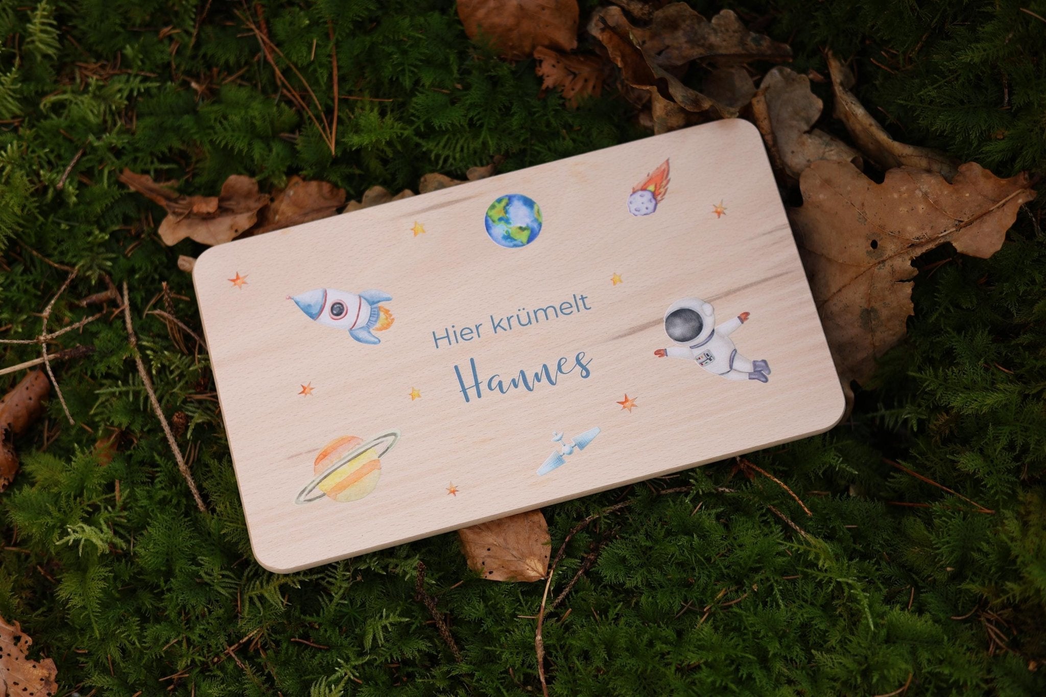 Brettchen Astronaut personalisiert - besonderlich.de - Babygeschenk