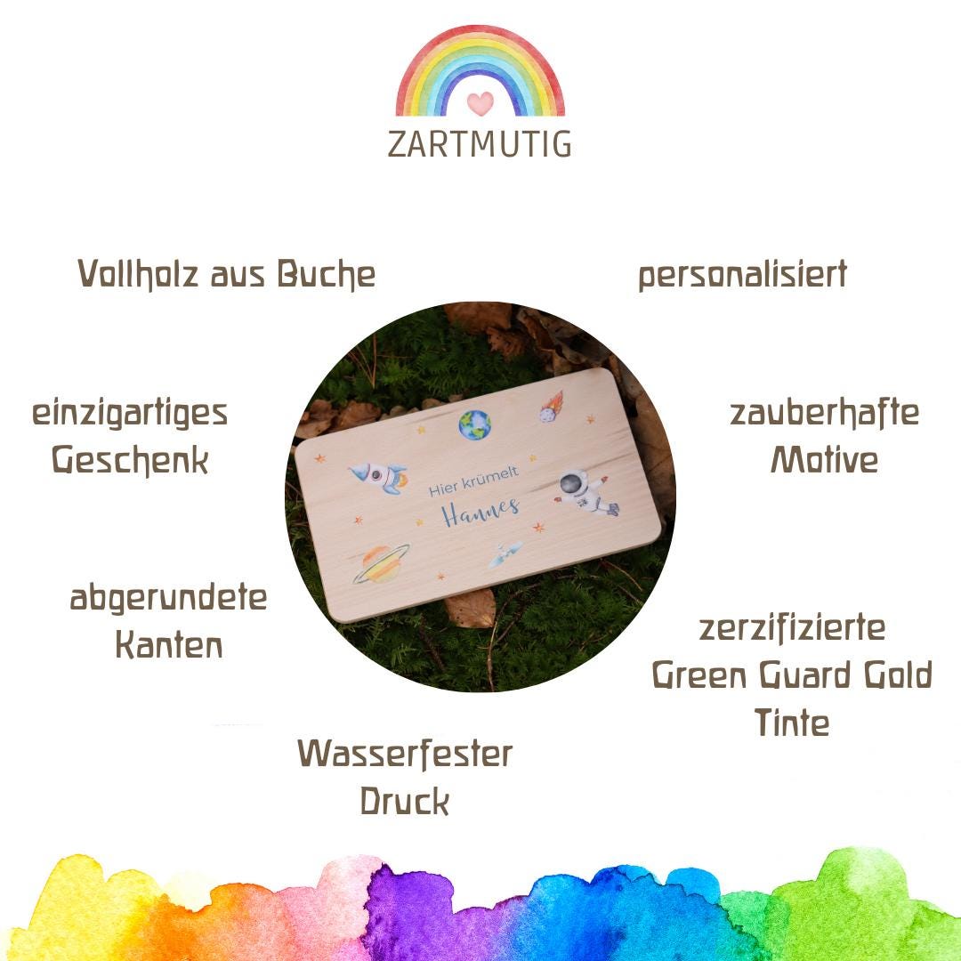 Brettchen Astronaut personalisiert - besonderlich.de - Babygeschenk