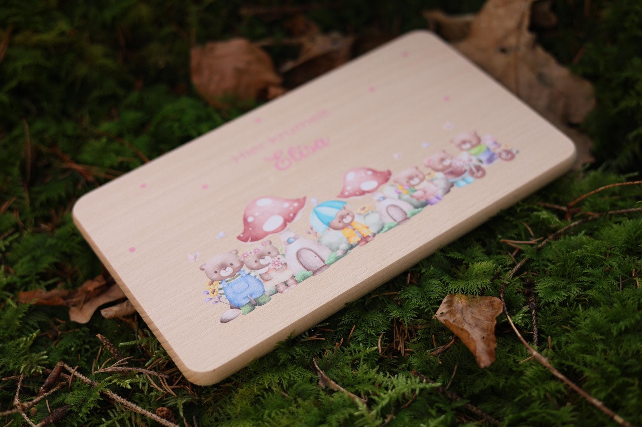 Brettchen Bären personalisiert - besonderlich.de - Babygeschenk