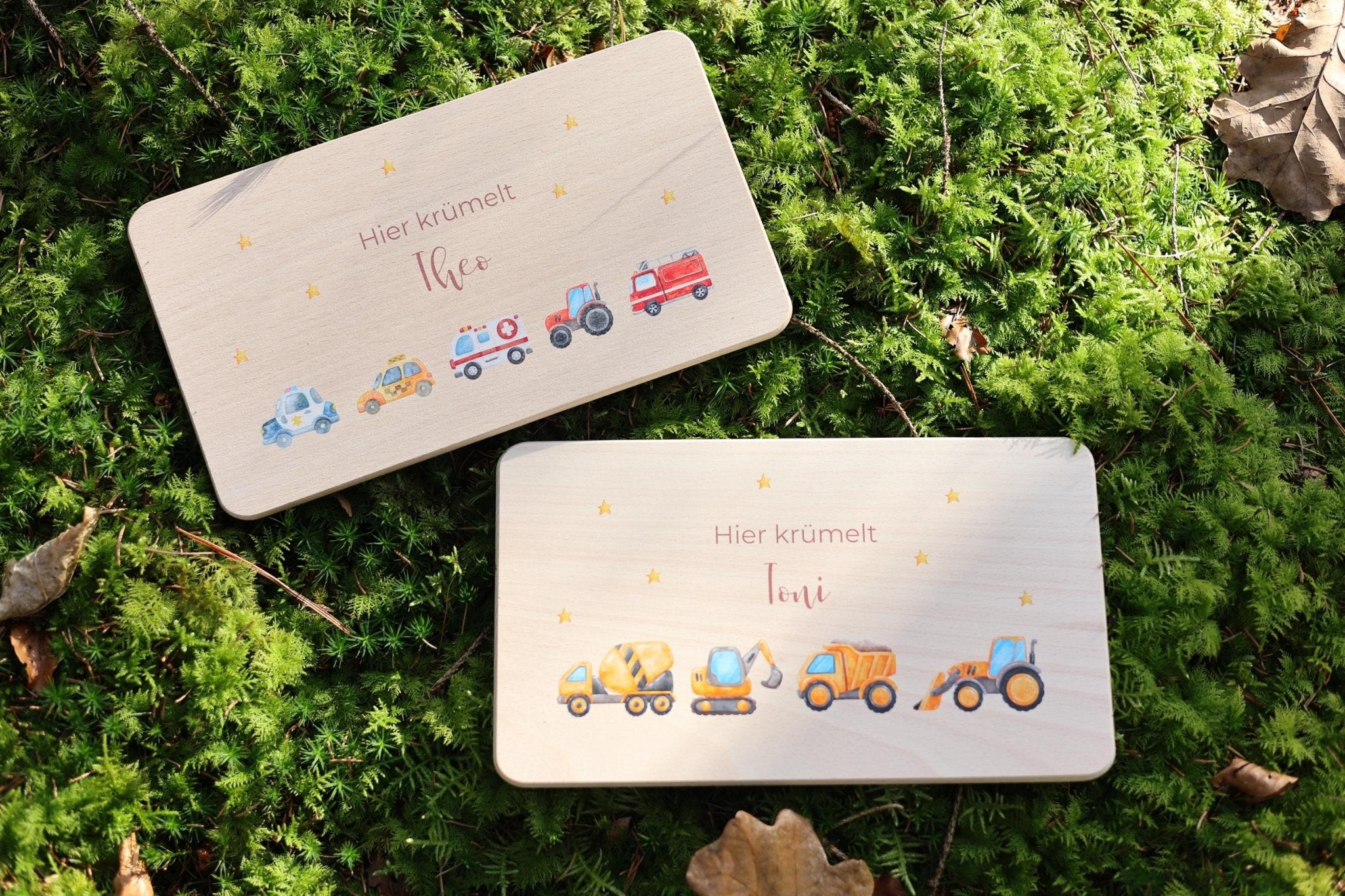 Brettchen Baustelle personalisiert - besonderlich.de - Babygeschenk