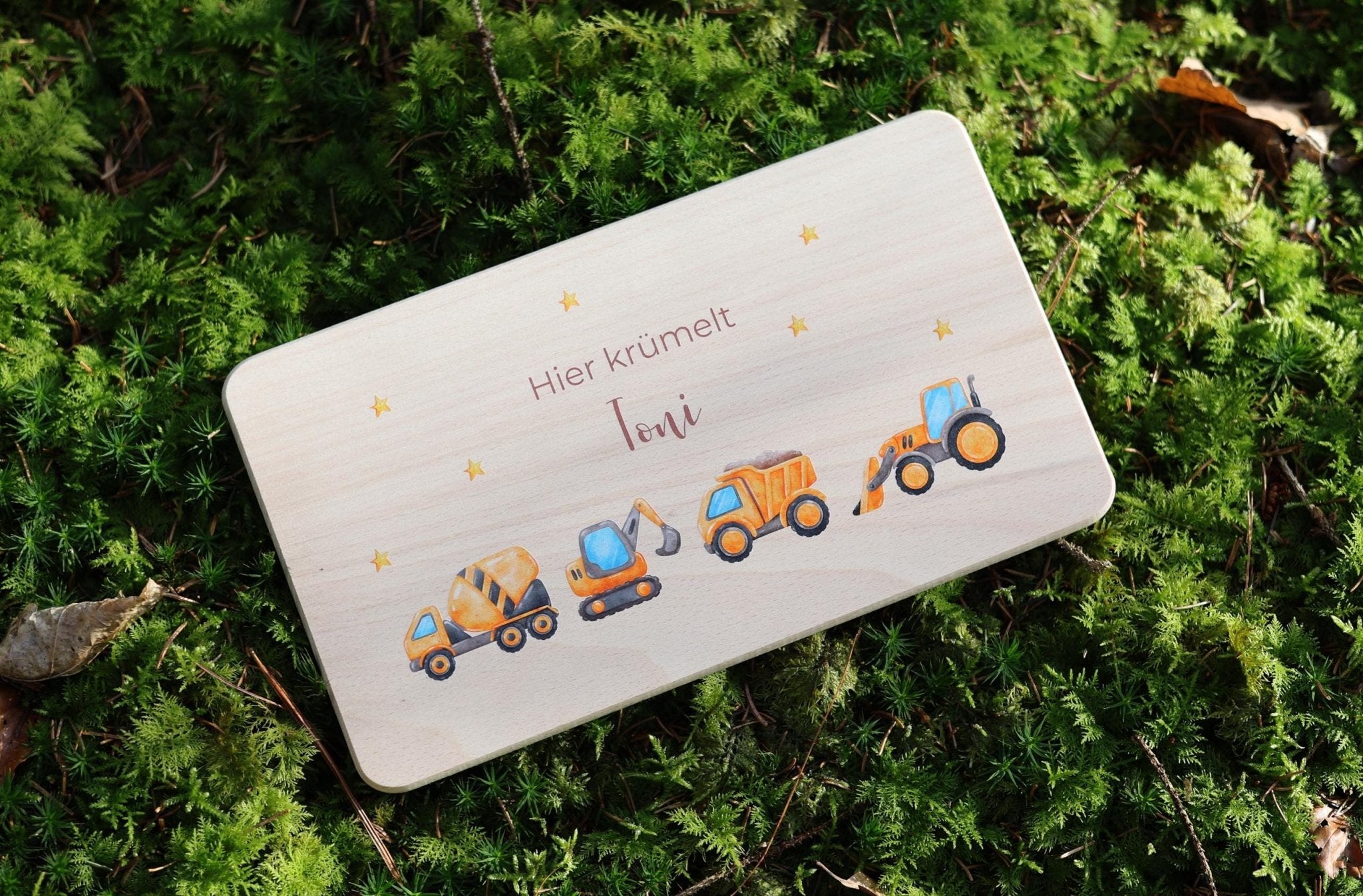 Brettchen Baustelle personalisiert - besonderlich.de - Babygeschenk