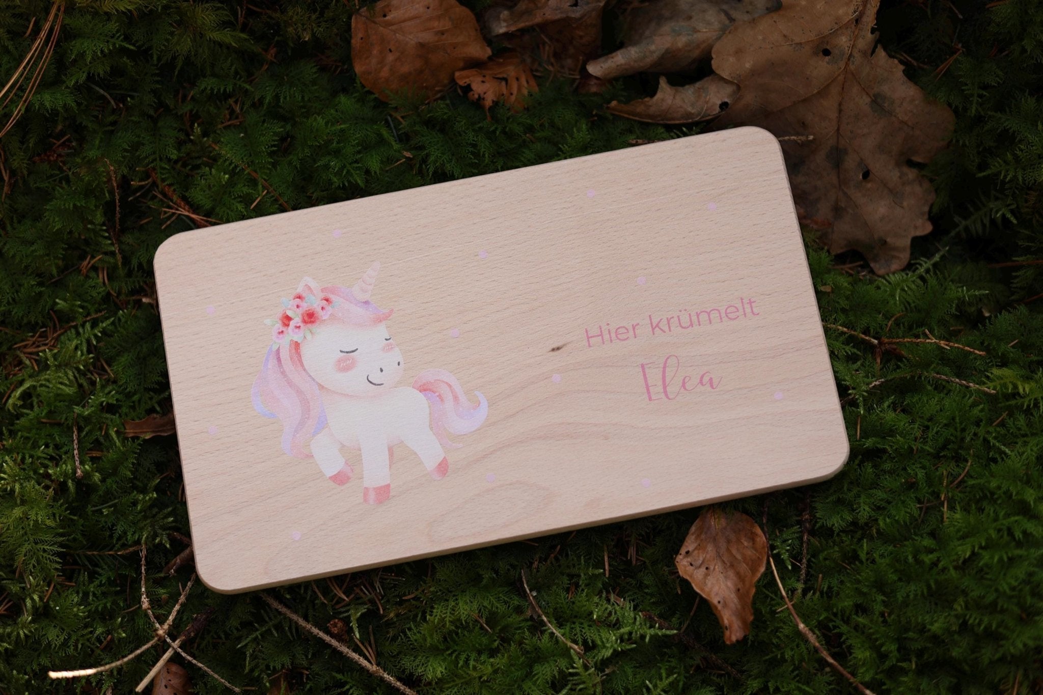 Brettchen Einhorn personalisiert - besonderlich.de - Babygeschenk