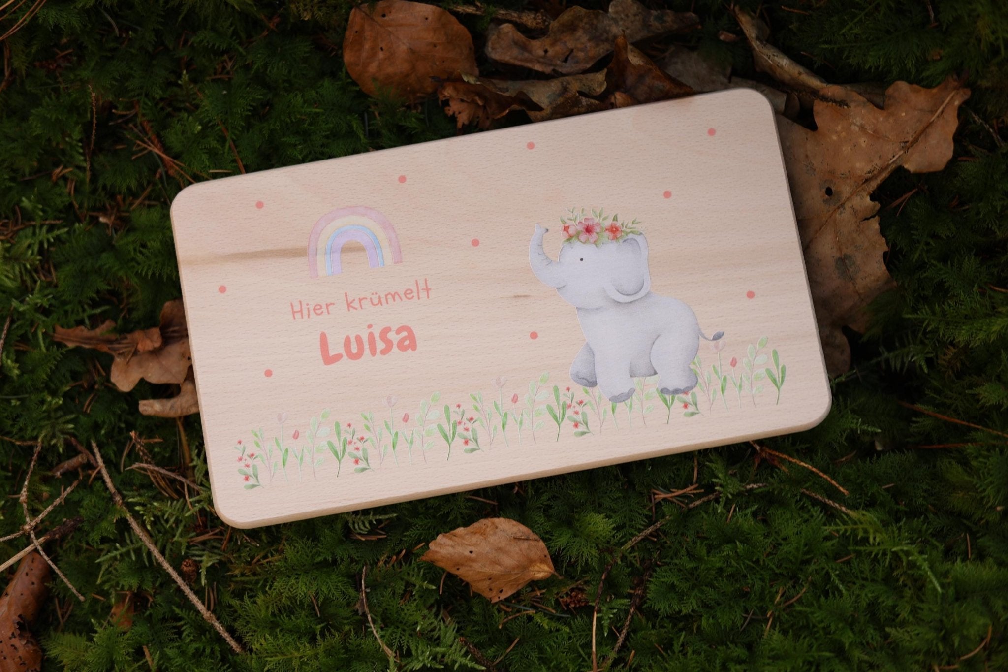 Brettchen Elefant personalisiert - besonderlich.de - Babygeschenk