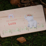 Brettchen Elefant personalisiert - besonderlich.de - Babygeschenk