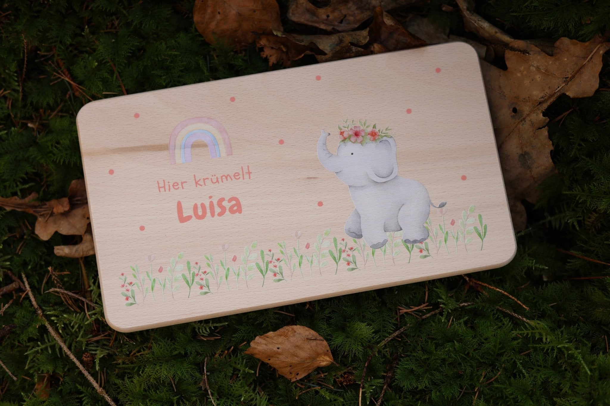 Brettchen Elefant personalisiert - besonderlich.de - Babygeschenk