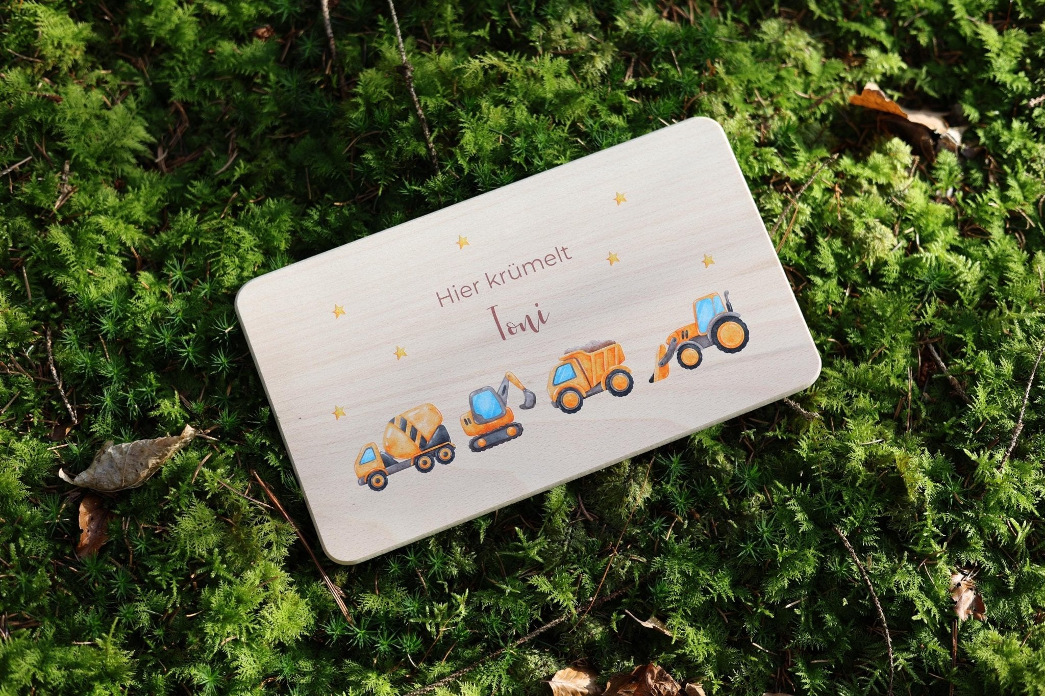 Brettchen Fahrzeuge personalisiert - besonderlich.de - Babygeschenk