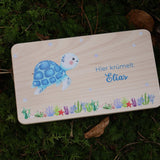 Brettchen Schildkröte personalisiert - besonderlich.de - Babygeschenk