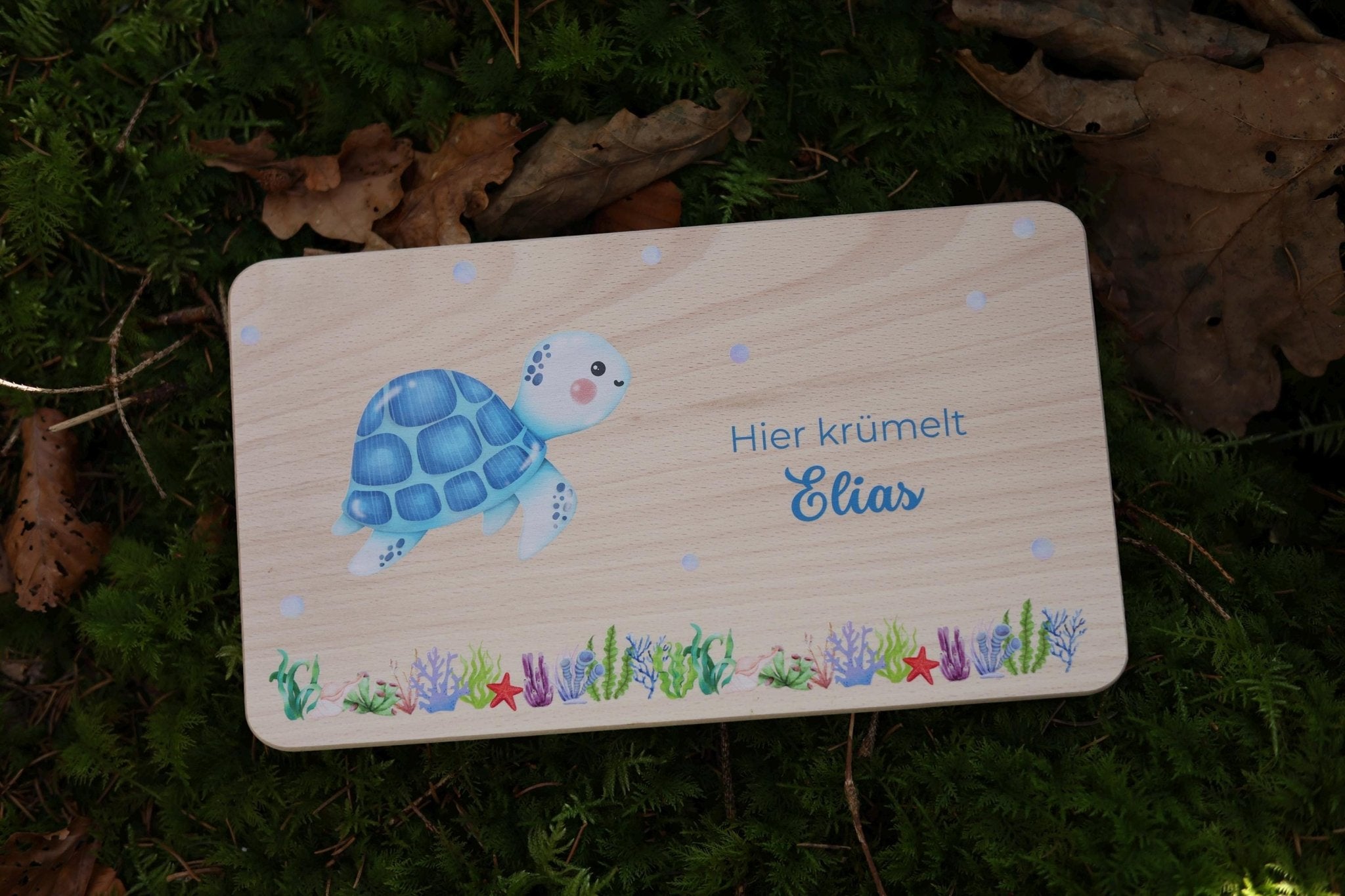 Brettchen Schildkröte personalisiert - besonderlich.de - Babygeschenk