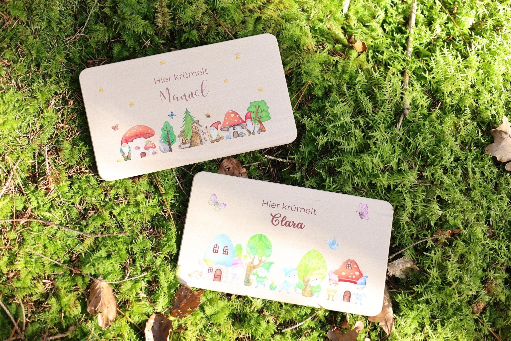 Brettchen Wichtel personalisiert - besonderlich.de - Babygeschenk