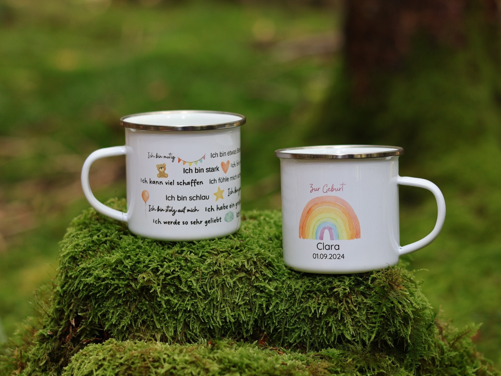 Emailtasse Regenbogen mit Affirmation personalisiert - besonderlich.de - Affirmation