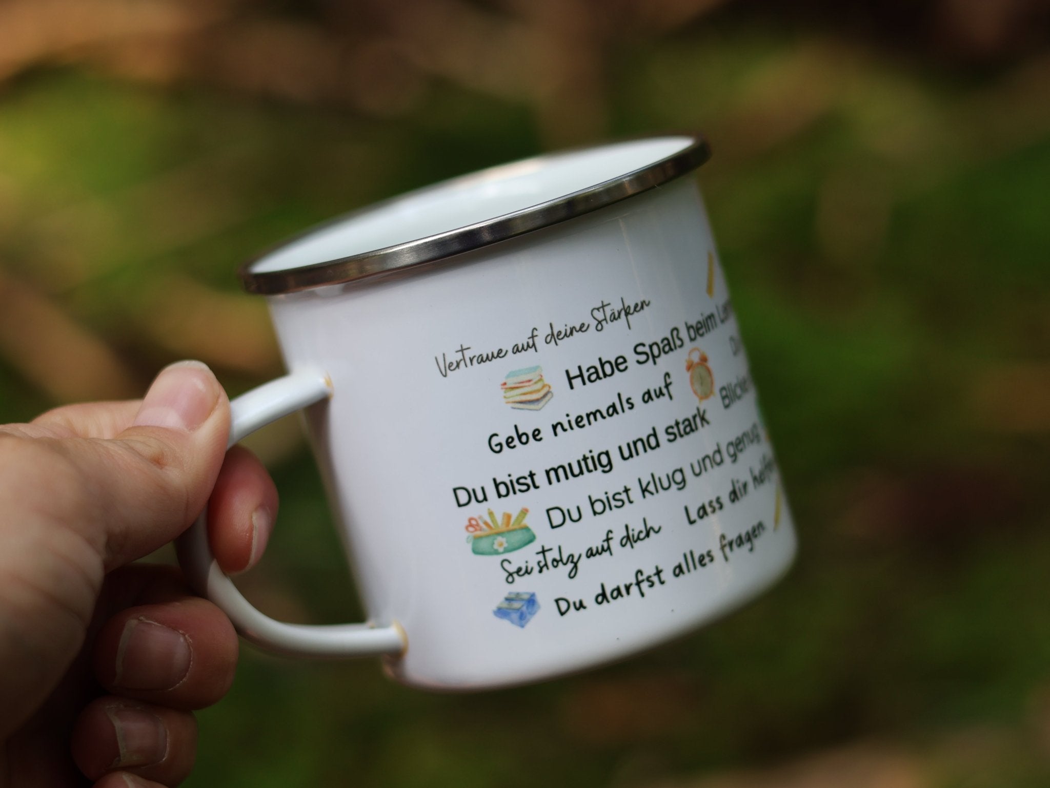 Emailtasse Schulkind mit Affirmation personalisiert - besonderlich.de - Affirmation