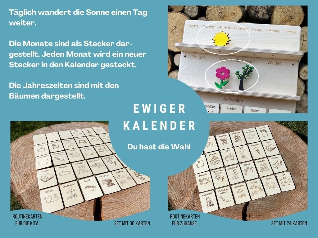 Ewiger Kalender mit Tagesablauf für Kinder - Vorteilsset - besonderlich.de - ewiger Kalender Kinder