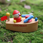 Feuerwehrboot mit Wicht personalisiert - besonderlich.de - Behindertenwerkstatt