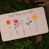 Frühstücksbrettchen Blumenwiese personalisiert - besonderlich.de - Brettchen Mama