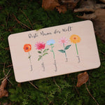 Frühstücksbrettchen Blumenwiese personalisiert - besonderlich.de - Brettchen Mama