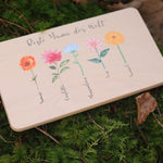 Frühstücksbrettchen Blumenwiese personalisiert - besonderlich.de - Brettchen Mama