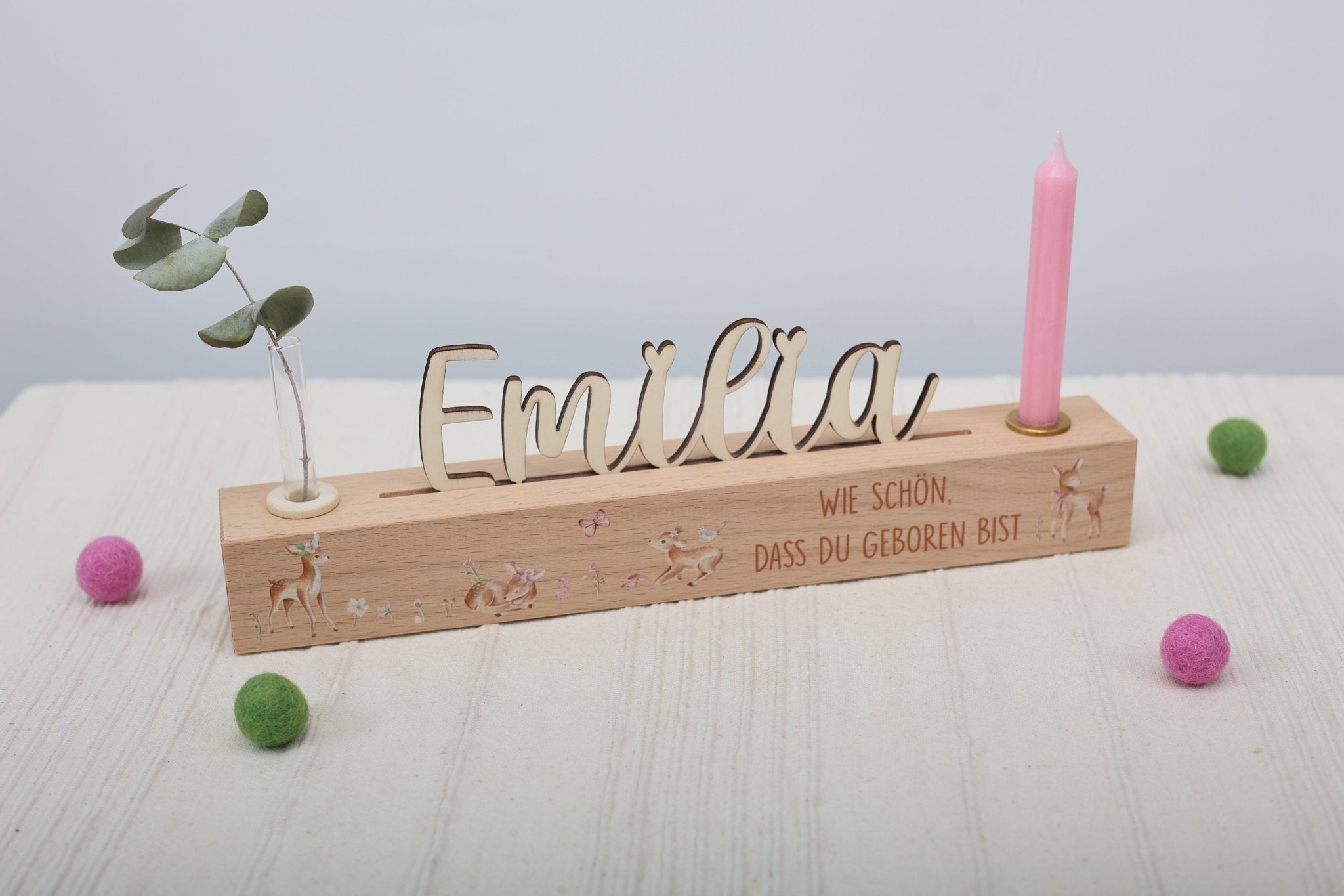 Geburtstagsleiste mit Vase und Kerze - besonderlich.de - Dinosaurier