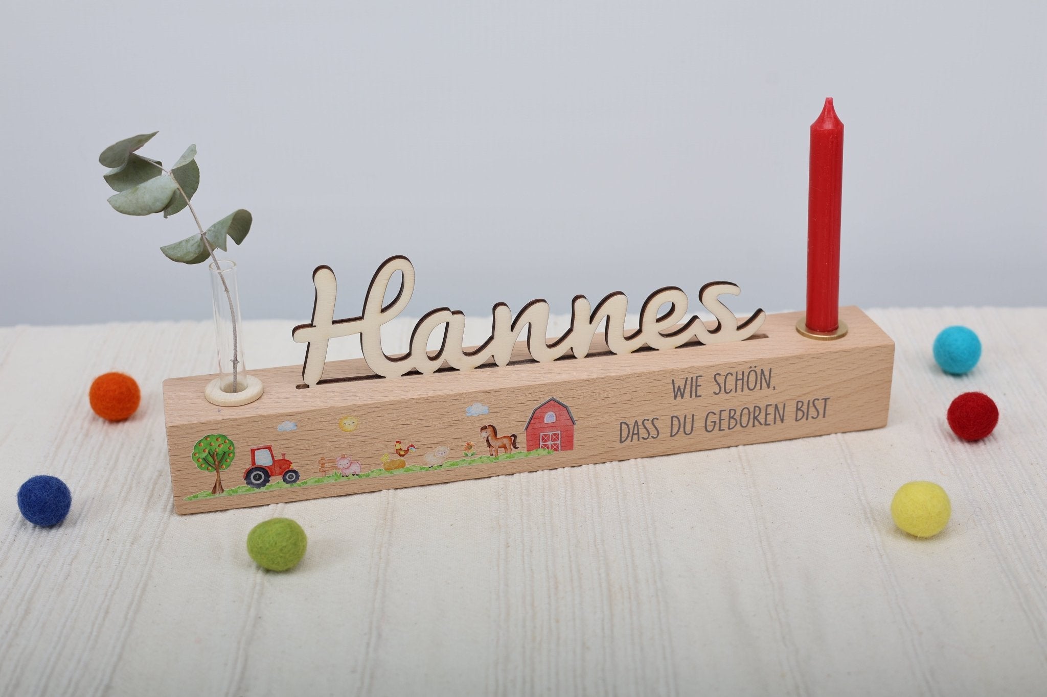 Geburtstagsleiste mit Vase und Kerze - besonderlich.de - Dinosaurier