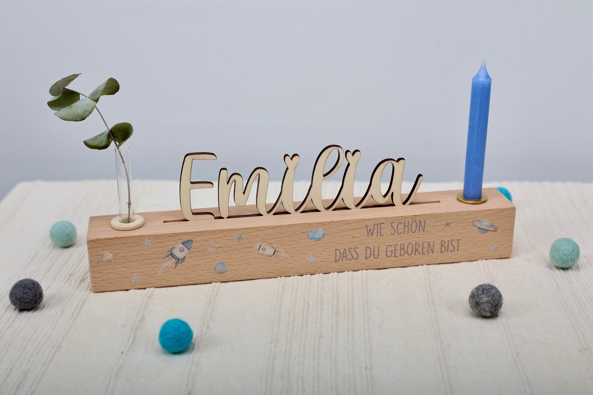 Geburtstagsleiste mit Vase und Kerze - besonderlich.de - Dinosaurier