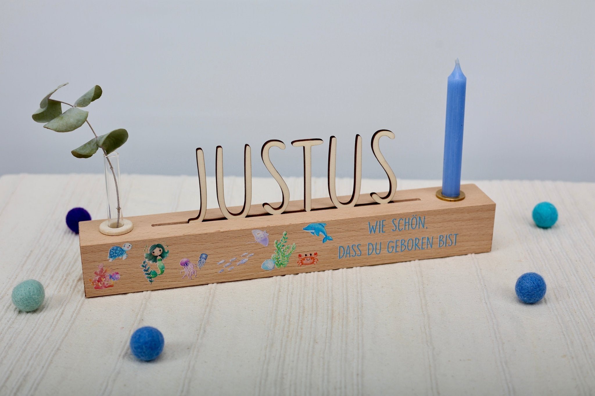 Geburtstagsleiste mit Vase und Kerze - besonderlich.de - Dinosaurier