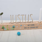 Geburtstagsleiste mit Vase und Kerze - besonderlich.de - Dinosaurier