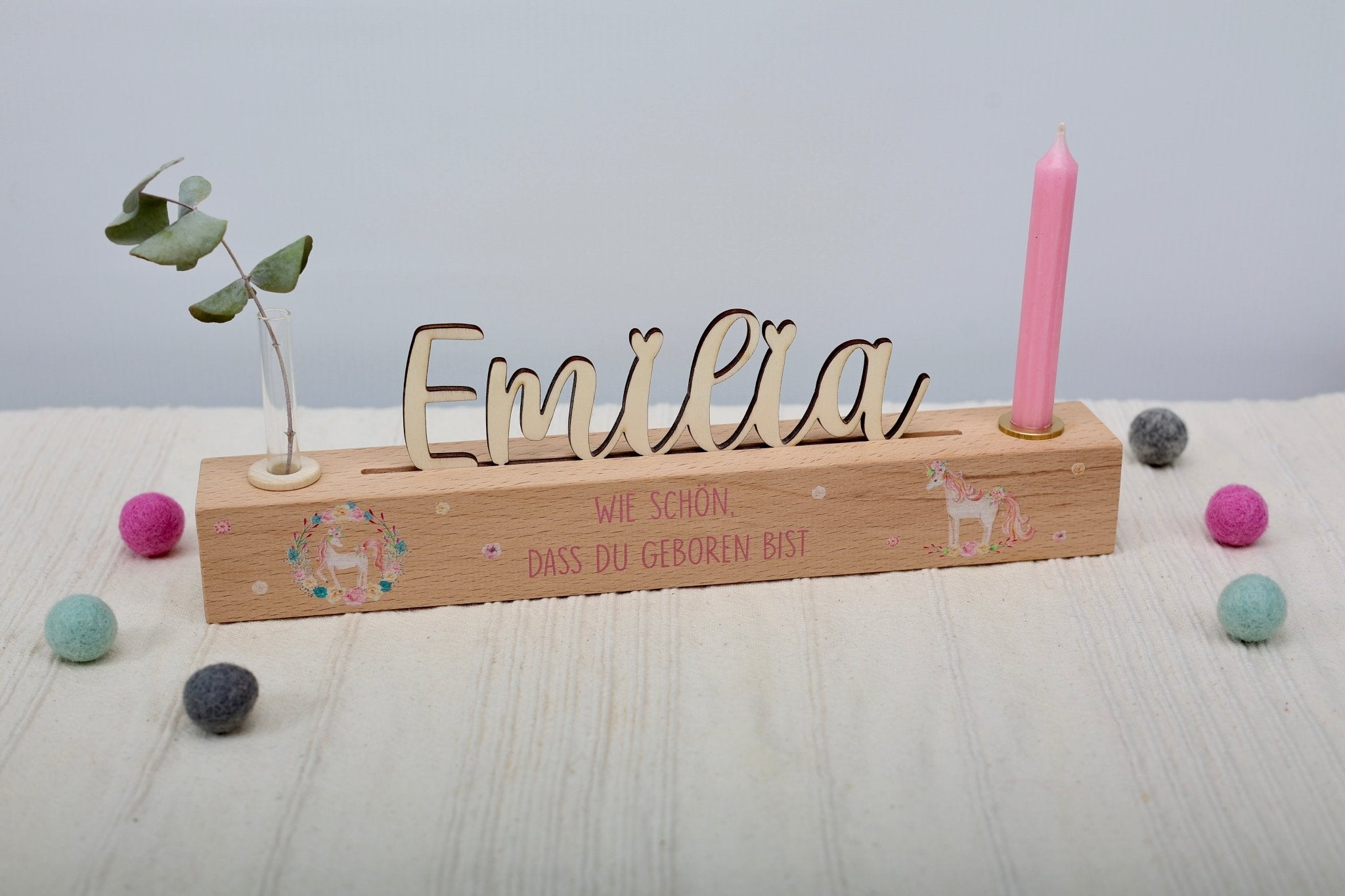 Geburtstagsleiste mit Vase und Kerze - besonderlich.de - Dinosaurier