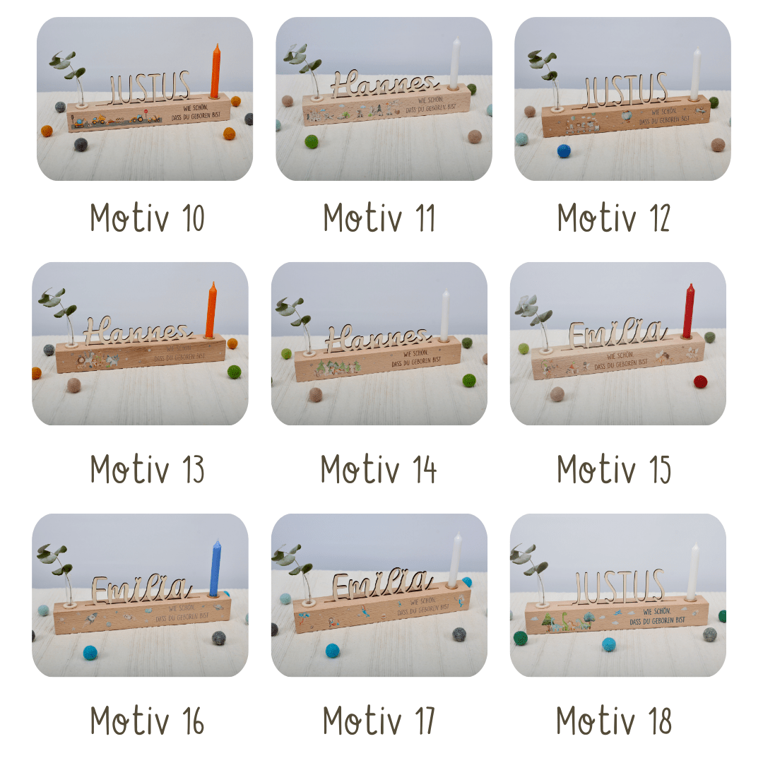 Geburtstagsleiste mit Vase und Kerze - besonderlich.de - Dinosaurier
