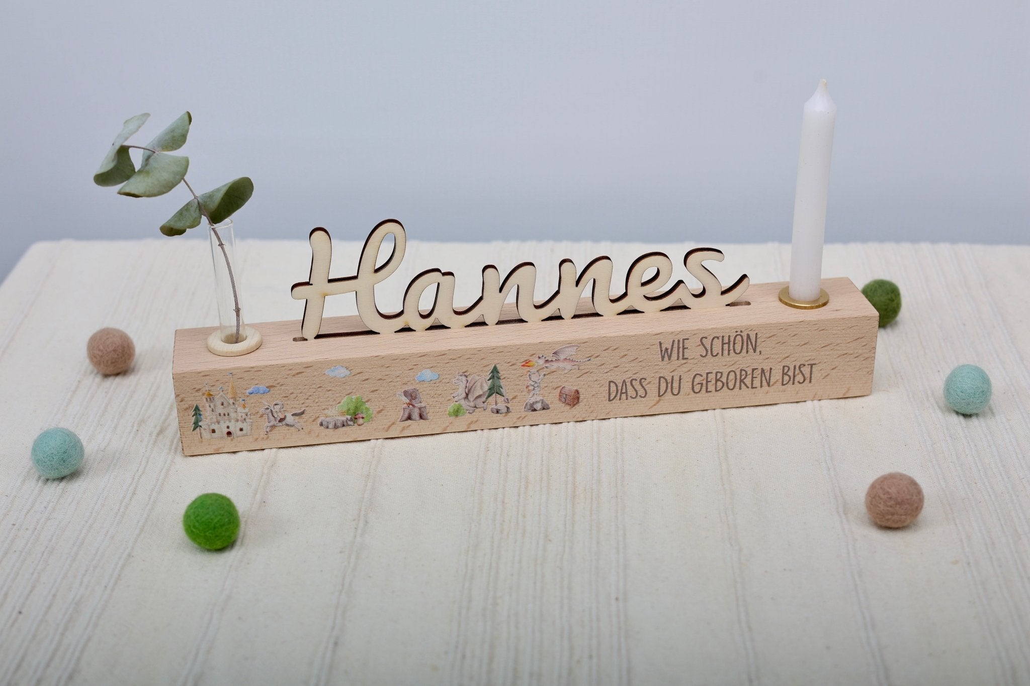 Geburtstagsleiste mit Vase und Kerze - besonderlich.de - Dinosaurier