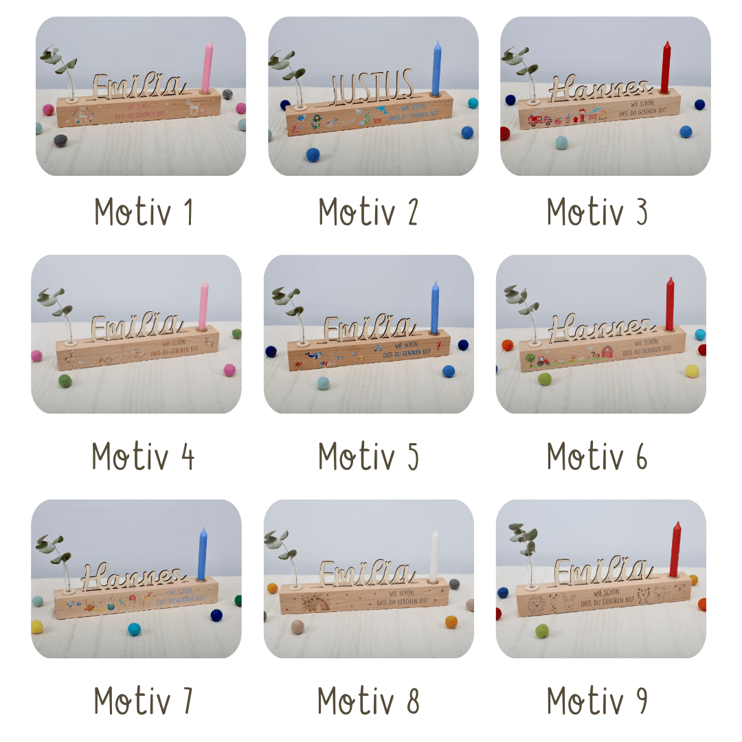 Geburtstagsleiste mit Vase und Kerze - besonderlich.de - Dinosaurier