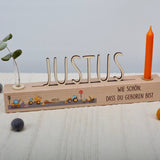 Geburtstagsleiste mit Vase und Kerze - besonderlich.de - Dinosaurier