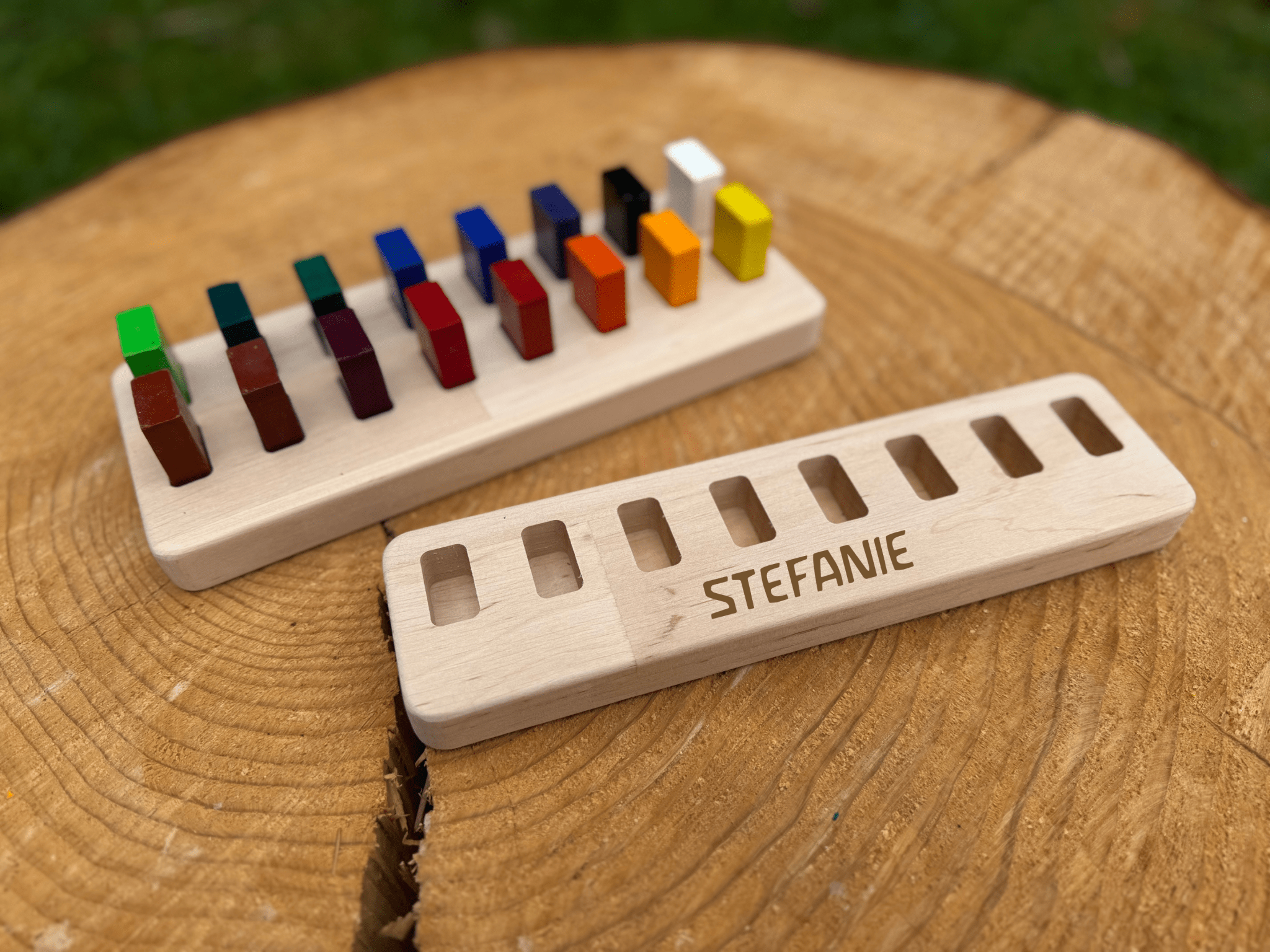 Halter für Stockmar Wachsmalkreiden und - blöcke - besonderlich.de - Abschiedsgeschenk Kindergarten