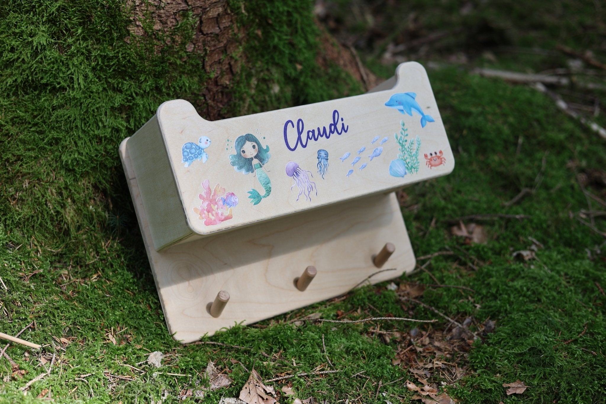 Kindergarderobe mit Mützenfach Meerjungfrau - besonderlich.de - baby