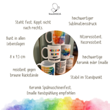 KINDERTASSE Keramik für VIELFALT - besonderlich.de - bunte Kindertasse