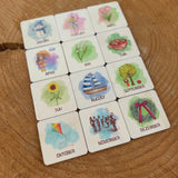 Monatskarten aus Holz - besonderlich.de - Datum Würfel