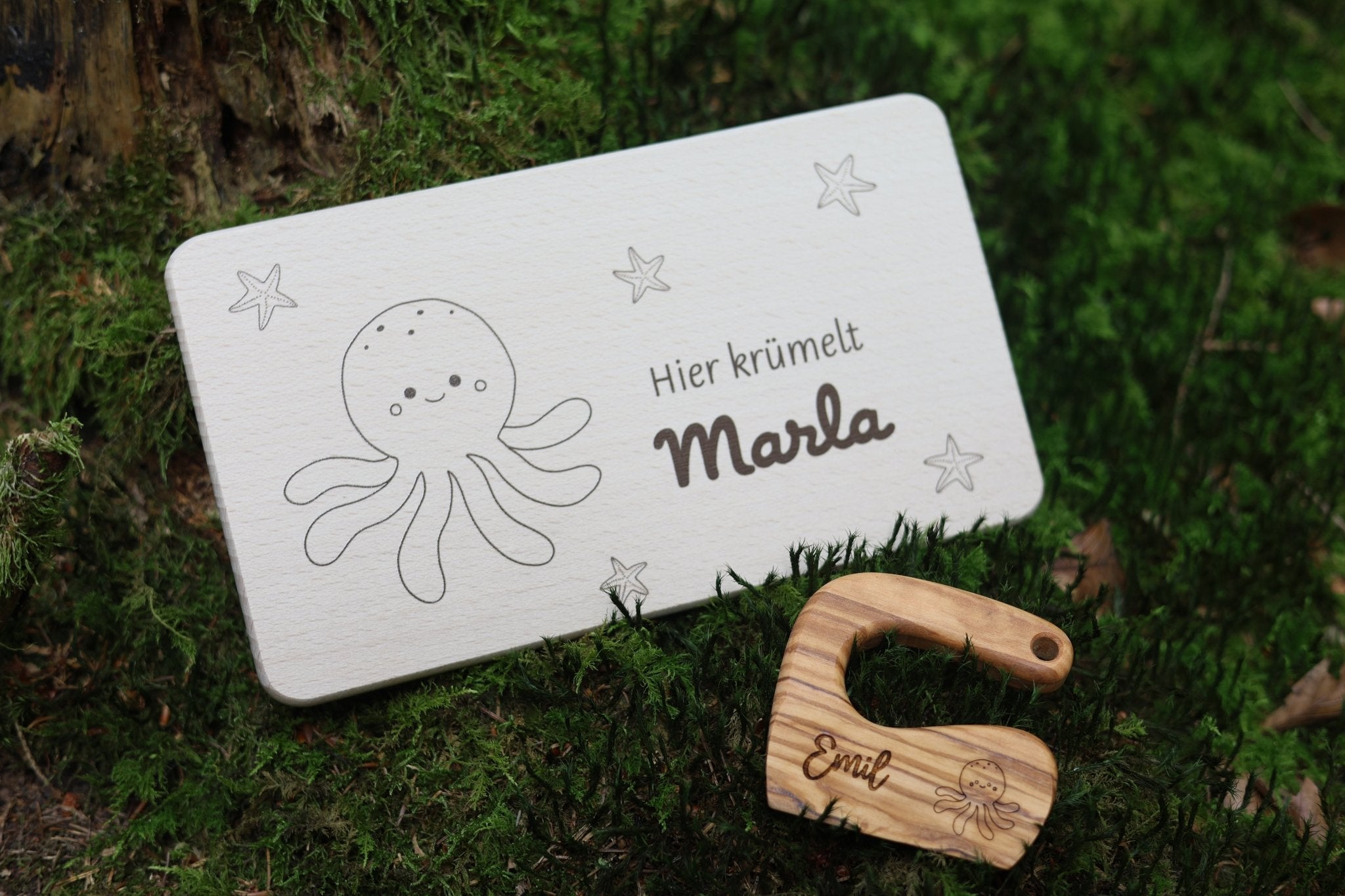 Montessori Kindermesser aus Olivenholz Meerfreunde - besonderlich.de - babys geschenke