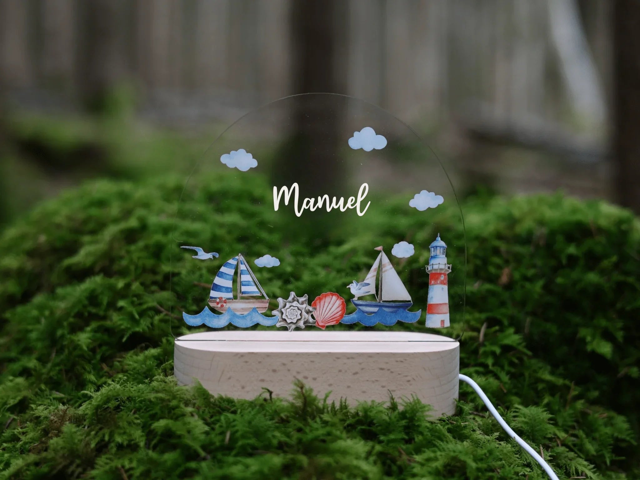 Nachtlicht Leuchtturm personalisiert - besonderlich.de - Affirmationen Kinder