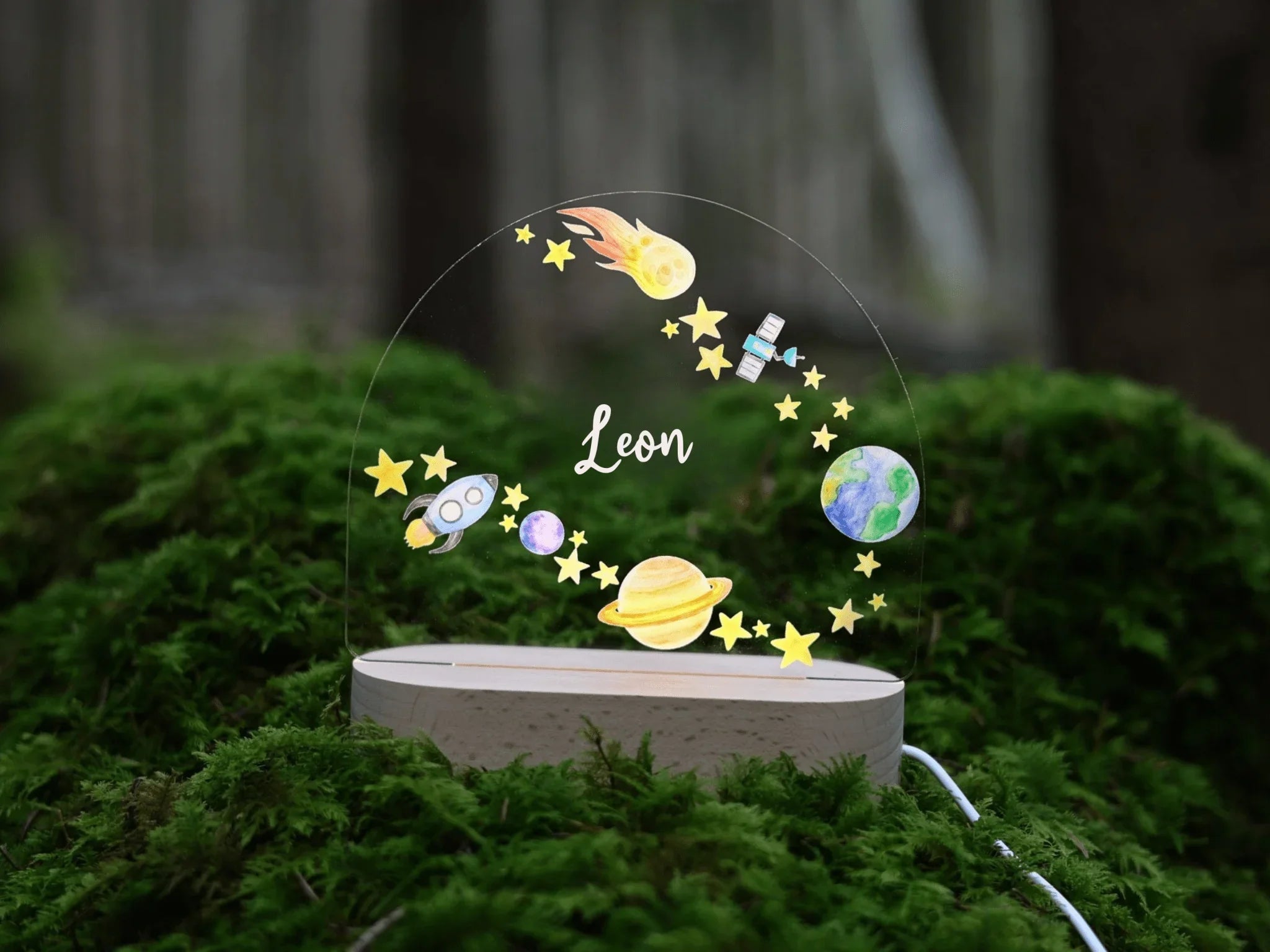 Nachtlicht Planeten personalisiert - besonderlich.de - Affirmationen Kinder