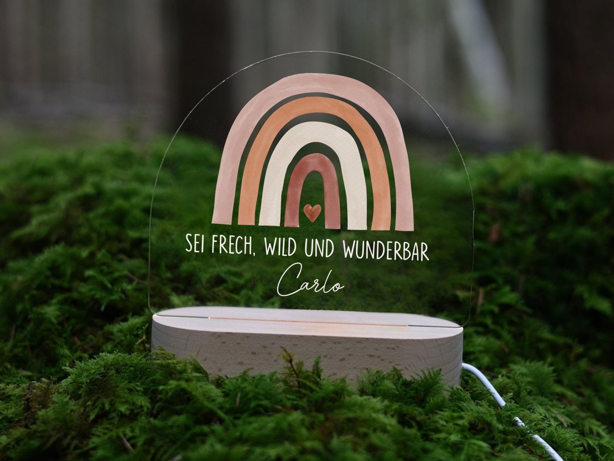 Personalisierte Regenbogen - besonderlich.de - Acryl lampe