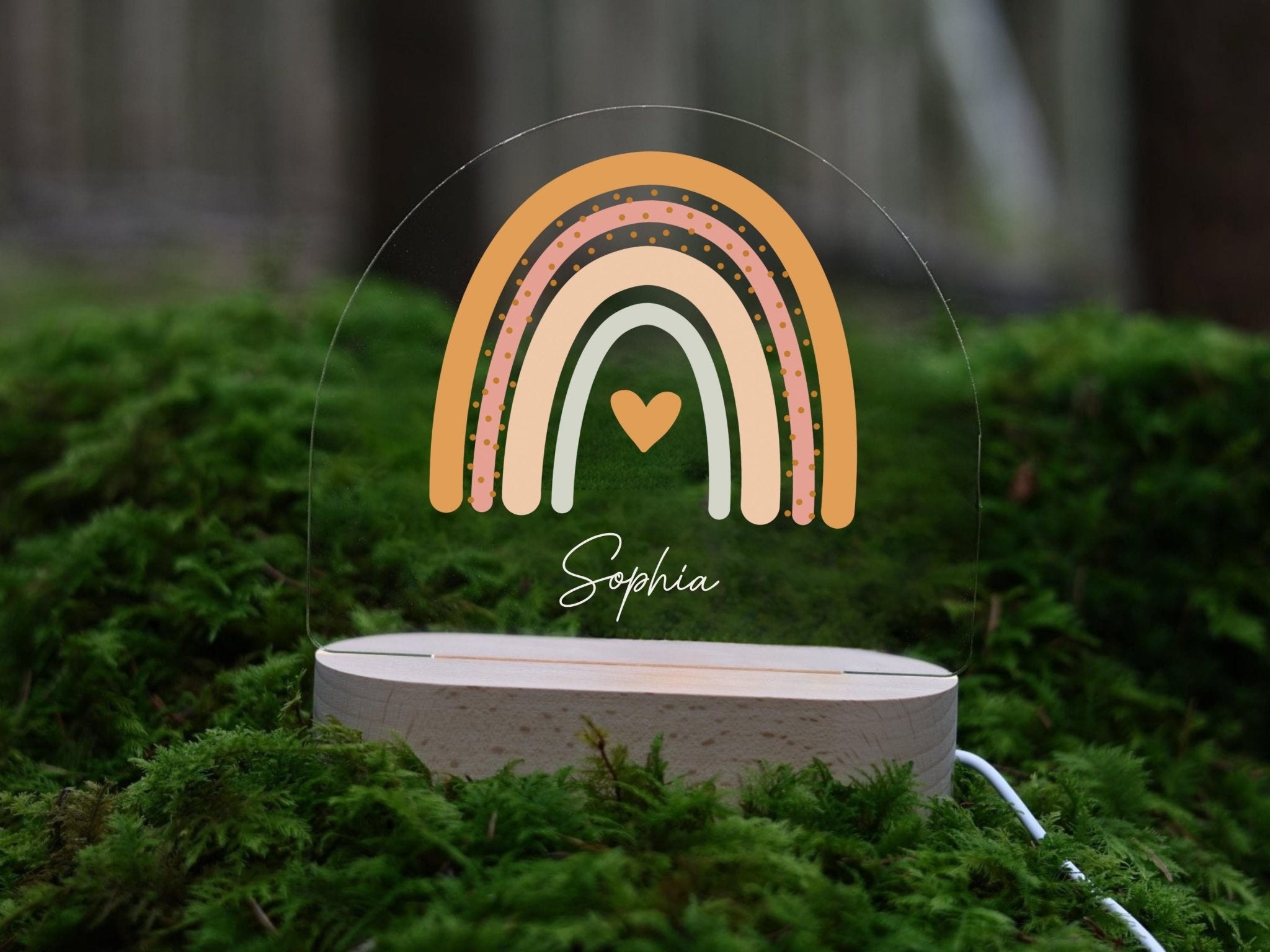 Personalisierte Regenbogen - besonderlich.de - Acryl lampe